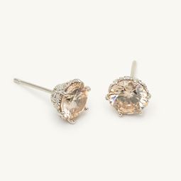 Petite Elenora earrings – Champagne mist dech lily and rose